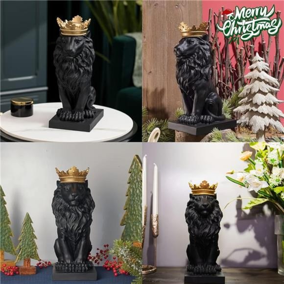 NEW - Lion Statue Outdoor Collectible Figurines - Home & Office Decor for Desk - Picture 3 of 6